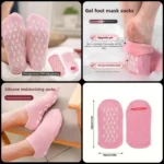 Pink Moisturizing Spa Gel Socks with Non-Slip Grips – Soft Hydrating Foot Care Socks - Image 5