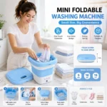 Mini portable folding washing machine with 3 adjustable washing modes